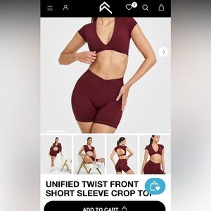 Burgundy Twist Front Activewear Set